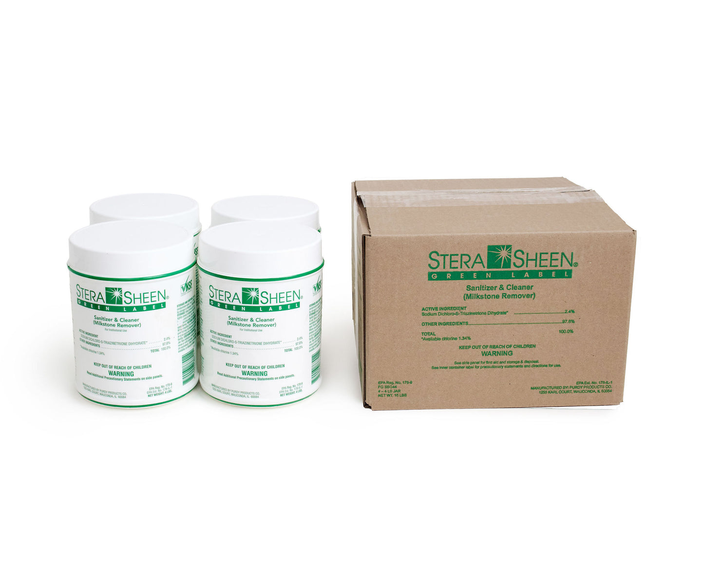 
                  
                    Stera-Sheen Cleaner & Sanitizer Case of (4) 4 lb Jars
                  
                
