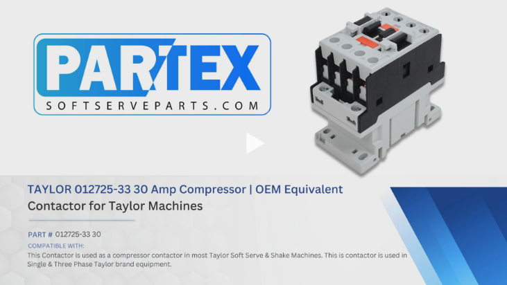 
                  
                    Taylor 012725-33 Contactor – 30 Amp Compressor Replacement for Soft Serve & Shake Machines
                  
                