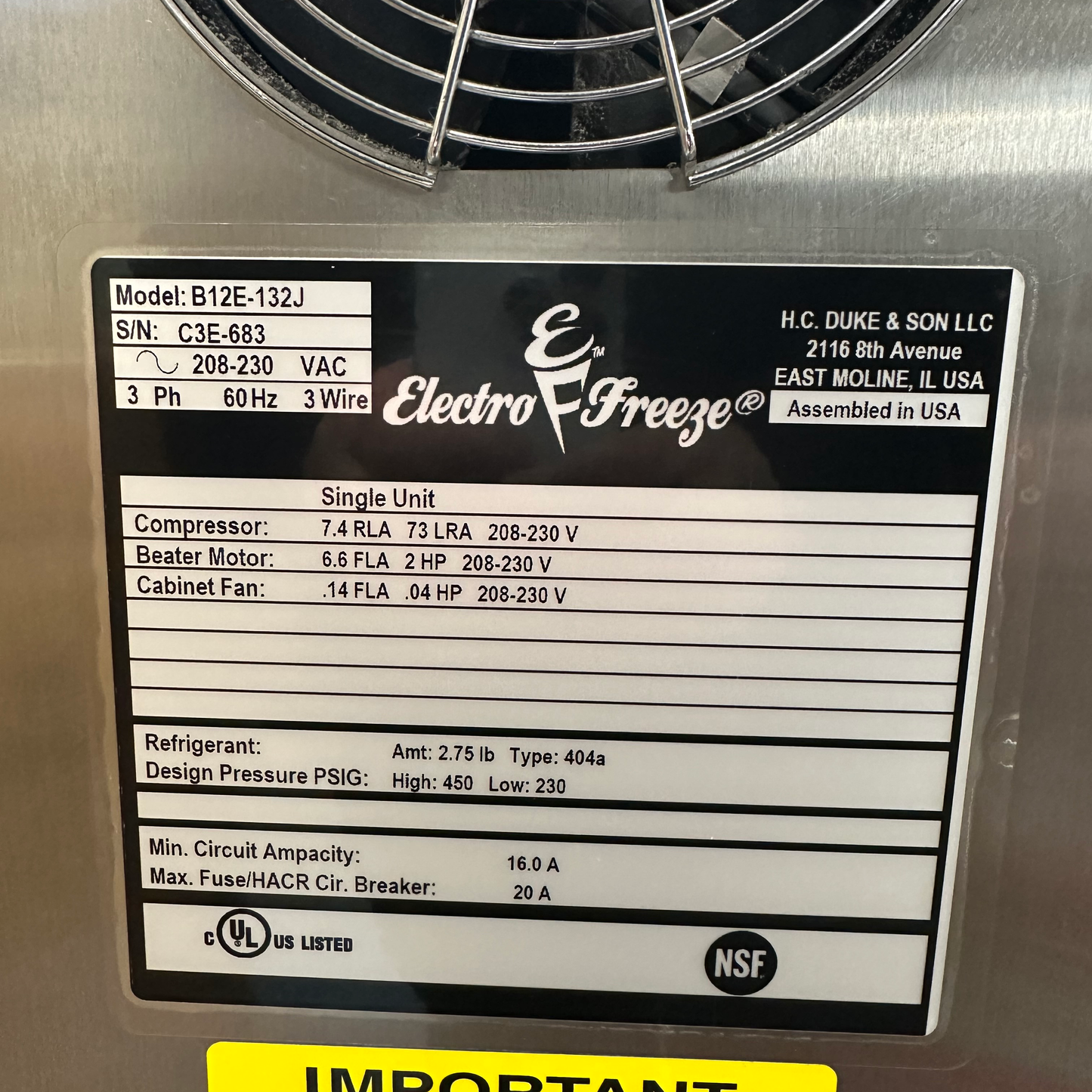 
                  
                    Electro Freeze B12E-132J Batch Freezer – Commercial Ice Cream Machine
                  
                